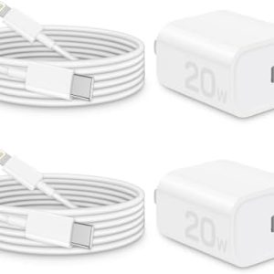 i Phone Charger Fast Charging, MFi Certified, 20W USB C Block with 6Ft Charging Cable for i Phone 14/13/12/11/Xs/8, i Pad and More [2 Pack]